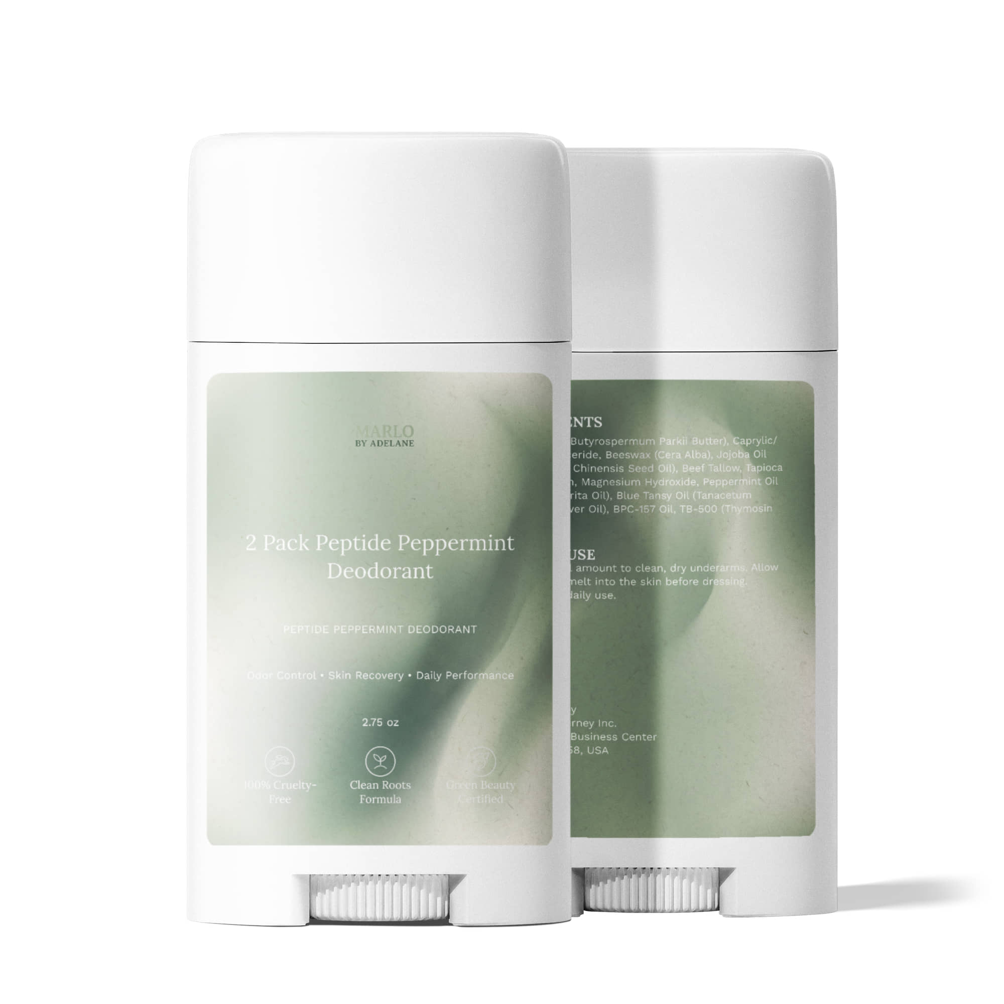 2 Pack Peptide Peppermint Deodorant